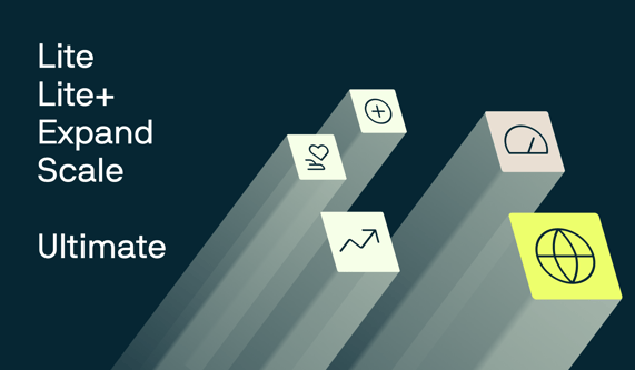 Abbildung mit der Beschriftung - Lite, Lite+, Expand, Scale und Ultimate