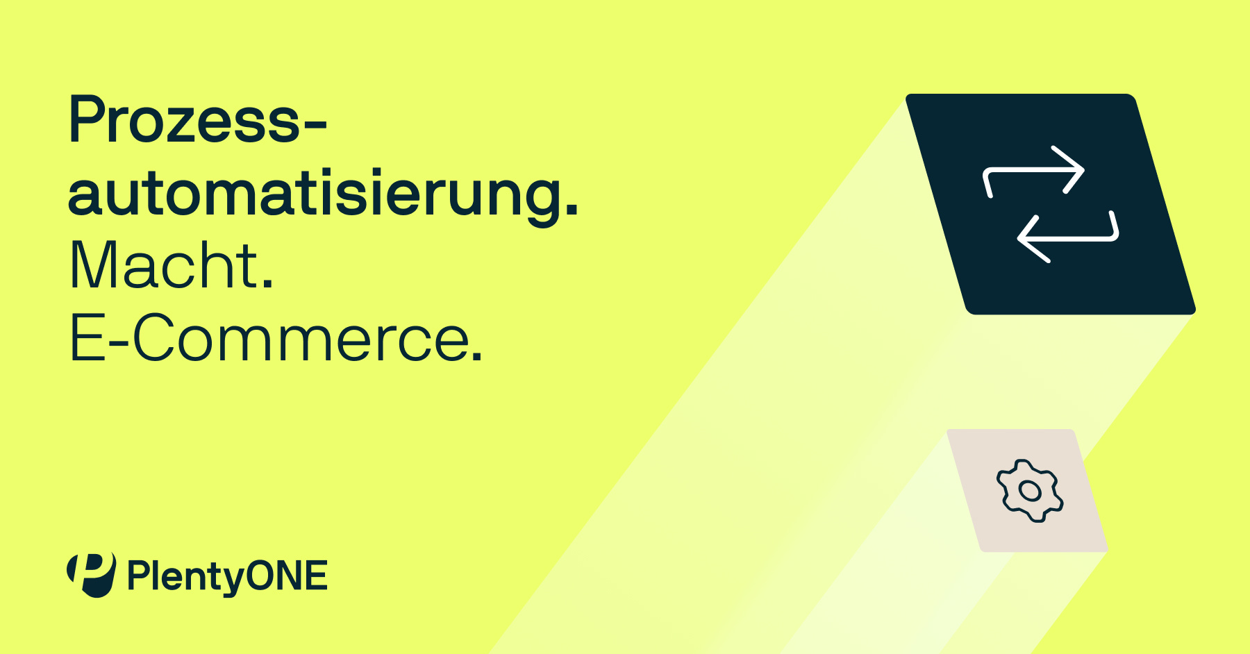 Banner: Prozessautomatisieriung. Macht. E-Commerce.