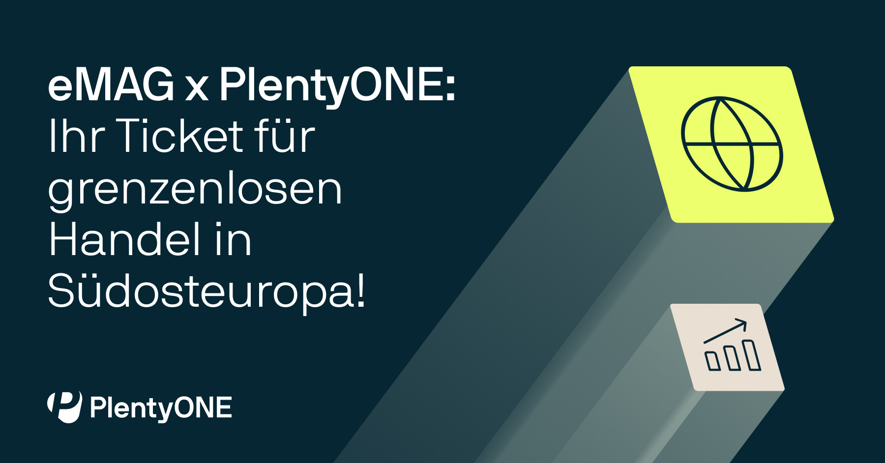 Banner: eMAG x PlentyONE: Ihr Ticket für grenzenlosen Handel in Südosteuropa!